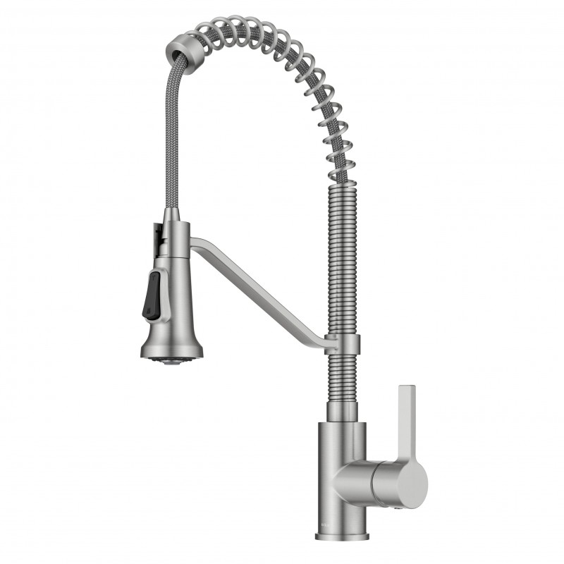 Britt™ Commercial Style 2-Function Single Handle Pull Down Kitchen Faucet in Spot-Free Stainless Steel