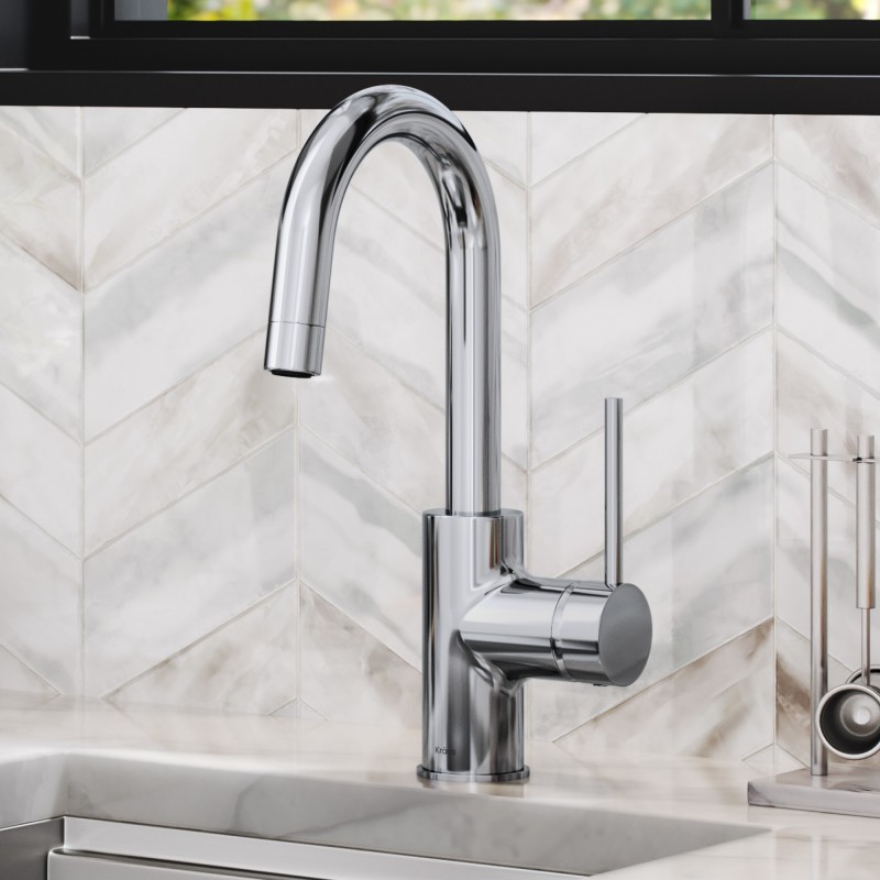 Oletto™ Single Handle Kitchen Bar Faucet in Chrome Finish