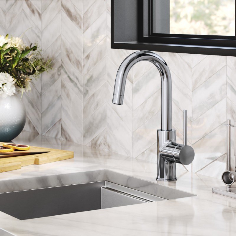 Oletto™ Single Handle Kitchen Bar Faucet in Chrome Finish