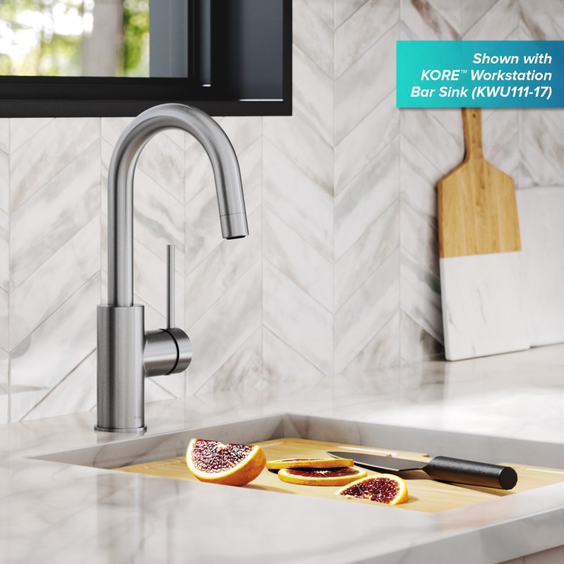 Oletto™ Single Handle Kitchen Bar Faucet in all-Brite™ Spot Free Stainless Steel Finish