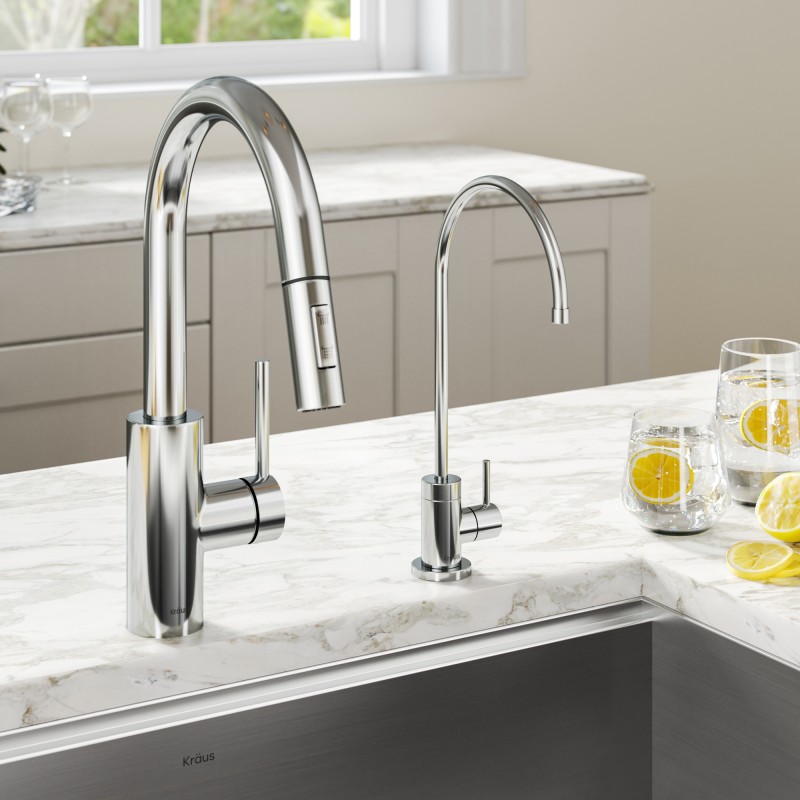 Oletto™ Pull-Down Kitchen Faucet and Purita™ Water Filter Faucet Combo in Chrome
