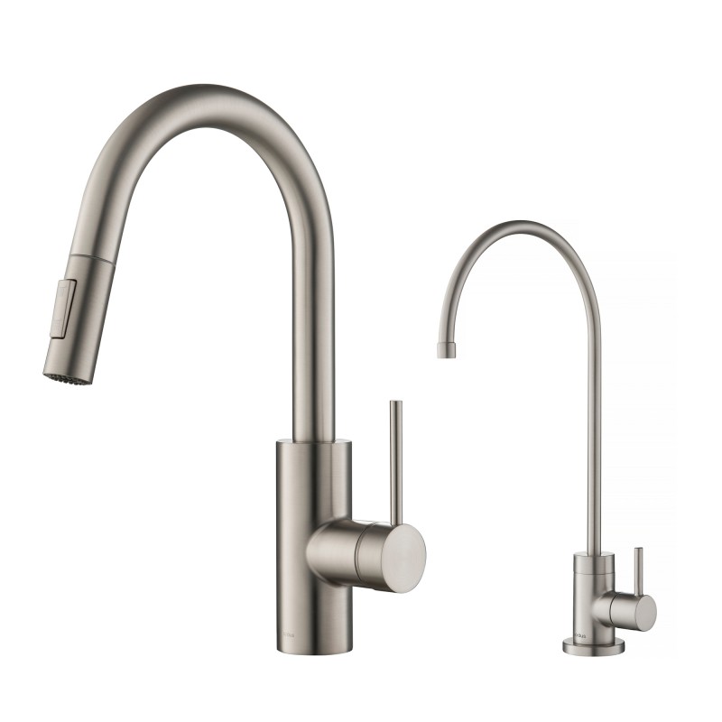 Oletto™ Pull-Down Kitchen Faucet and Purita™ Water Filter Faucet Combo in Spot Free Stainless Steel