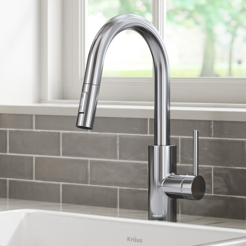 Oletto™ Dual Function Pull Down Kitchen Faucet, Chrome Finish