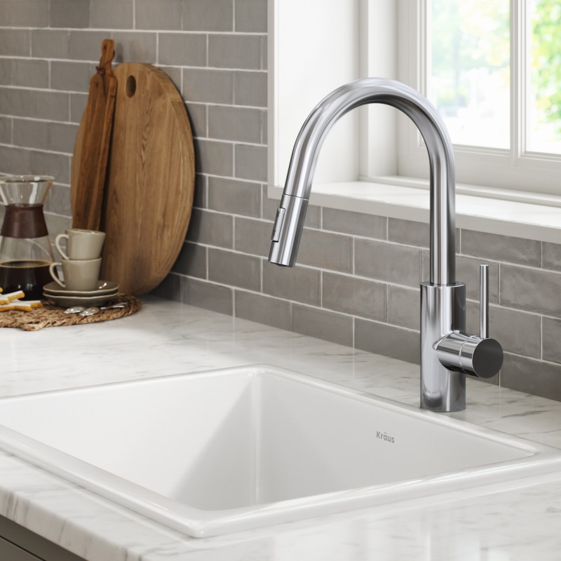 Oletto™ Dual Function Pull Down Kitchen Faucet, Chrome Finish