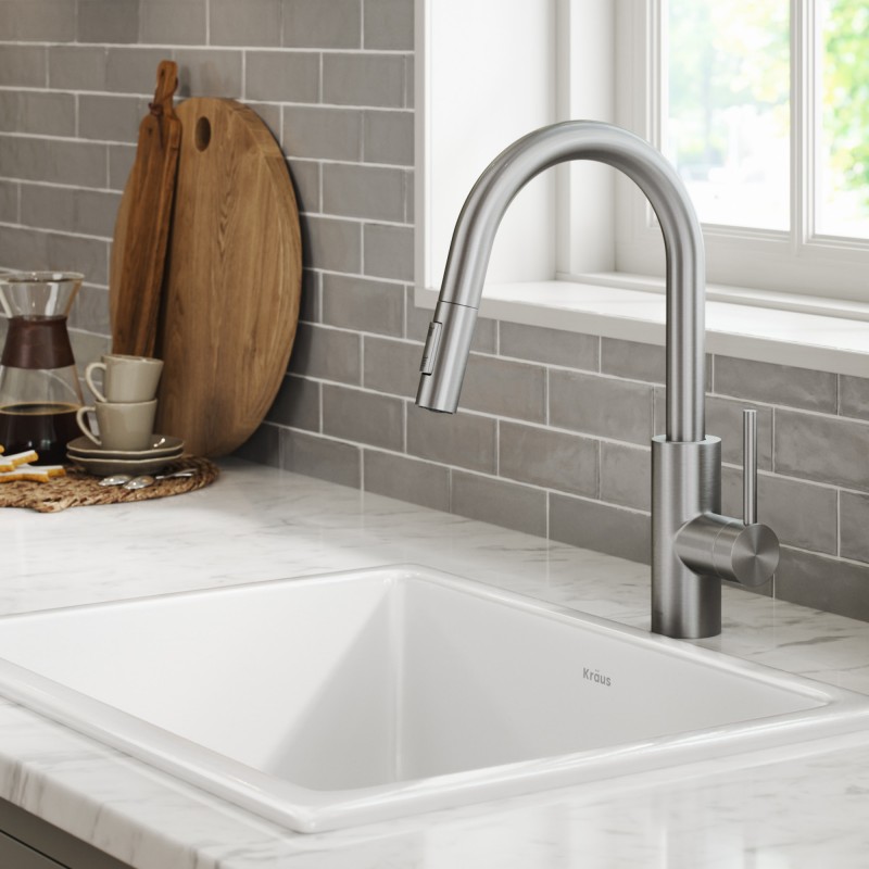 Oletto™ Spot Free Stainless Steel Finish Dual Function Pull Down Kitchen Faucet