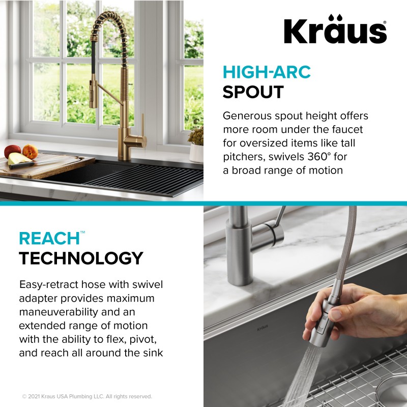 Oletto™ Single Handle Pull Down Commercial Kitchen Faucet in Chrome Finish