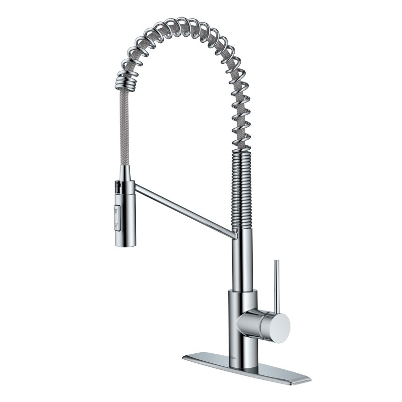 Oletto™ Single Handle Pull Down Commercial Kitchen Faucet in Chrome Finish