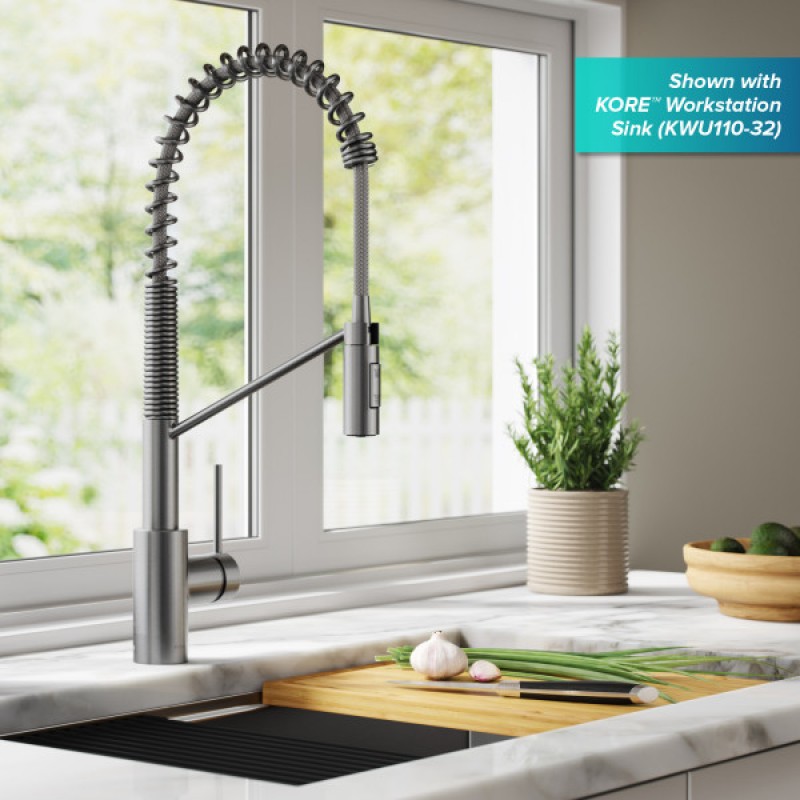 Oletto™ Single Handle Pull Down Commercial Kitchen Faucet in all-Brite™ Spot Free Stainless Steel Finish