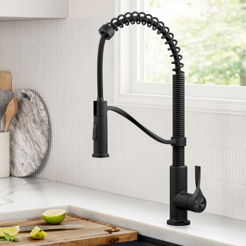 Torak™ Commercial Style 2-Function Single Handle Pull Down Kitchen Faucet in Matte Black