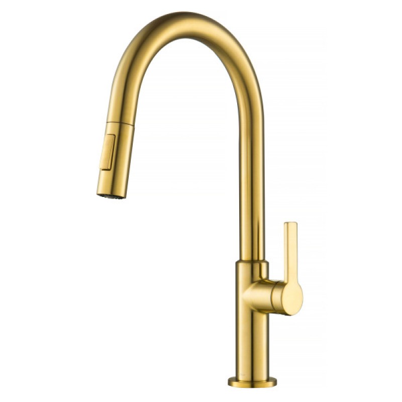 Oletto™ Single Handle Pull-Down Kitchen Faucet in Brushed Brass