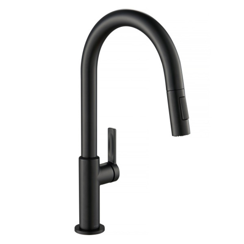 Oletto™ Single Handle Pull-Down Kitchen Faucet in Matte Black