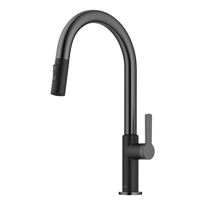 Oletto™ Single Handle Pull-Down Kitchen Faucet in Matte Black / Spot Free Black Stainless Steel