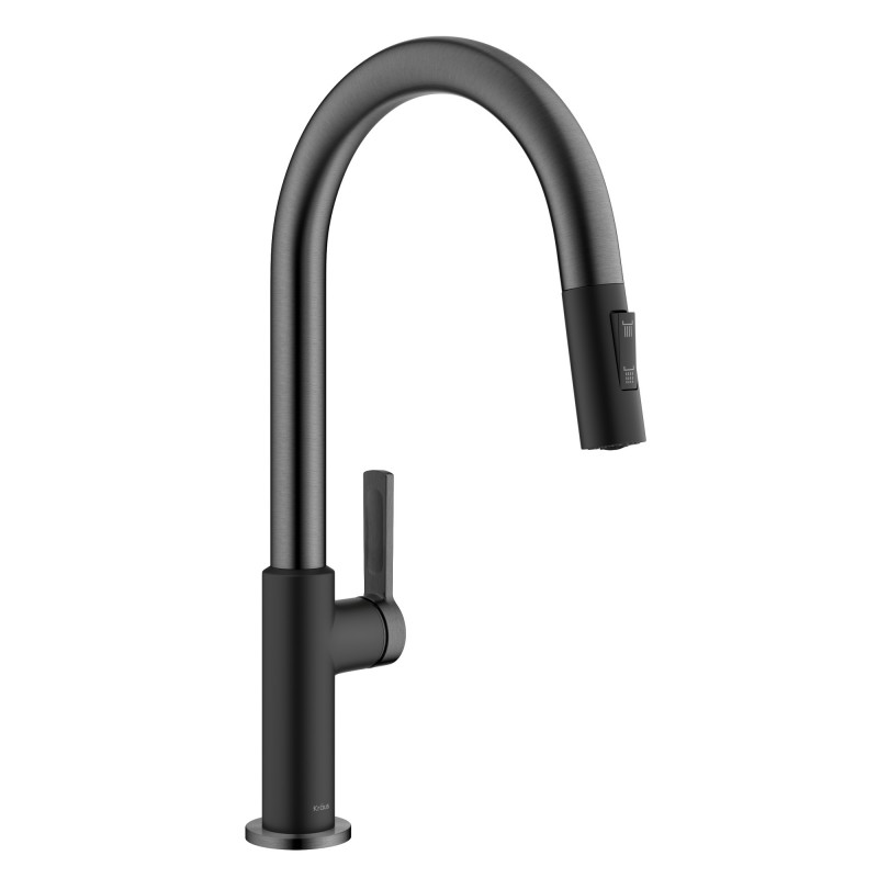 Oletto™ Single Handle Pull-Down Kitchen Faucet in Matte Black / Spot Free Black Stainless Steel