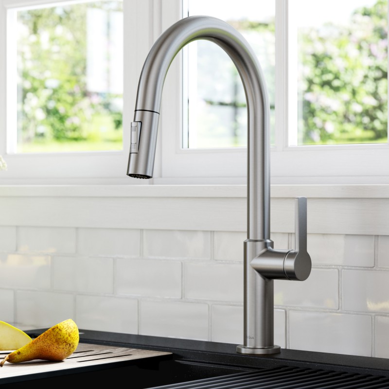 Oletto™ Single Handle Pull-Down Kitchen Faucet in Spot Free Stainless Steel
