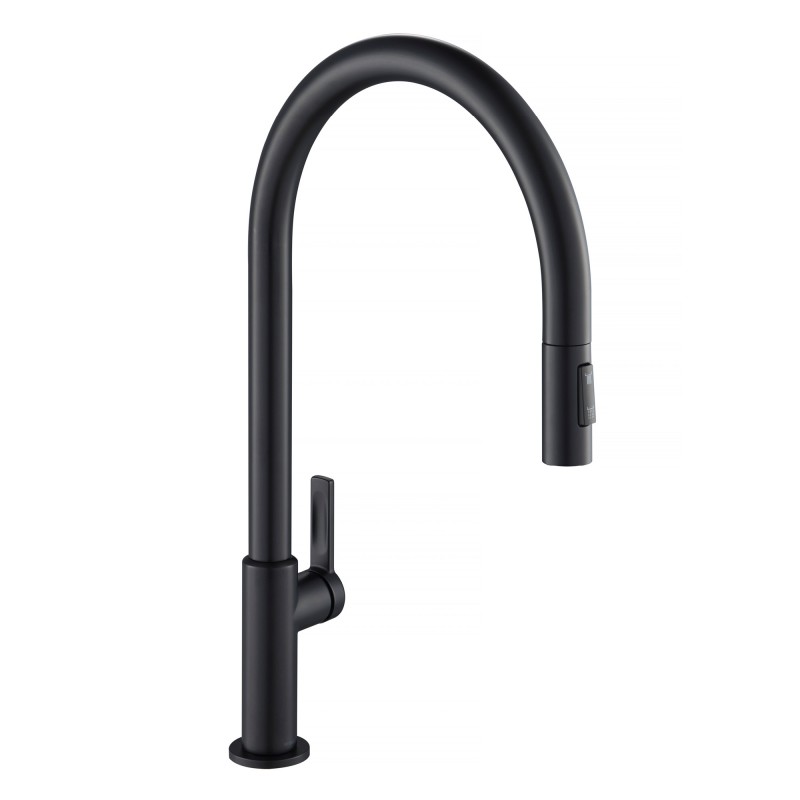 Oletto™ High-Arc Single Handle Pull-Down Kitchen Faucet in Matte Black