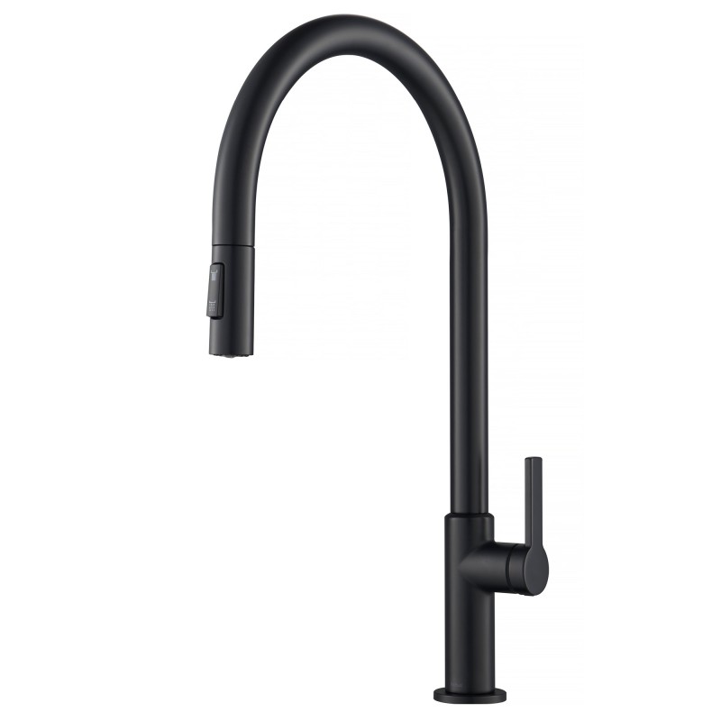 Oletto™ High-Arc Single Handle Pull-Down Kitchen Faucet in Matte Black