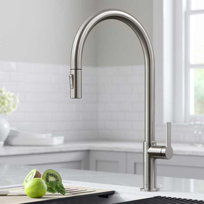 Oletto™ High-Arc Single Handle Pull-Down Kitchen Faucet in Spot Free Stainless Steel