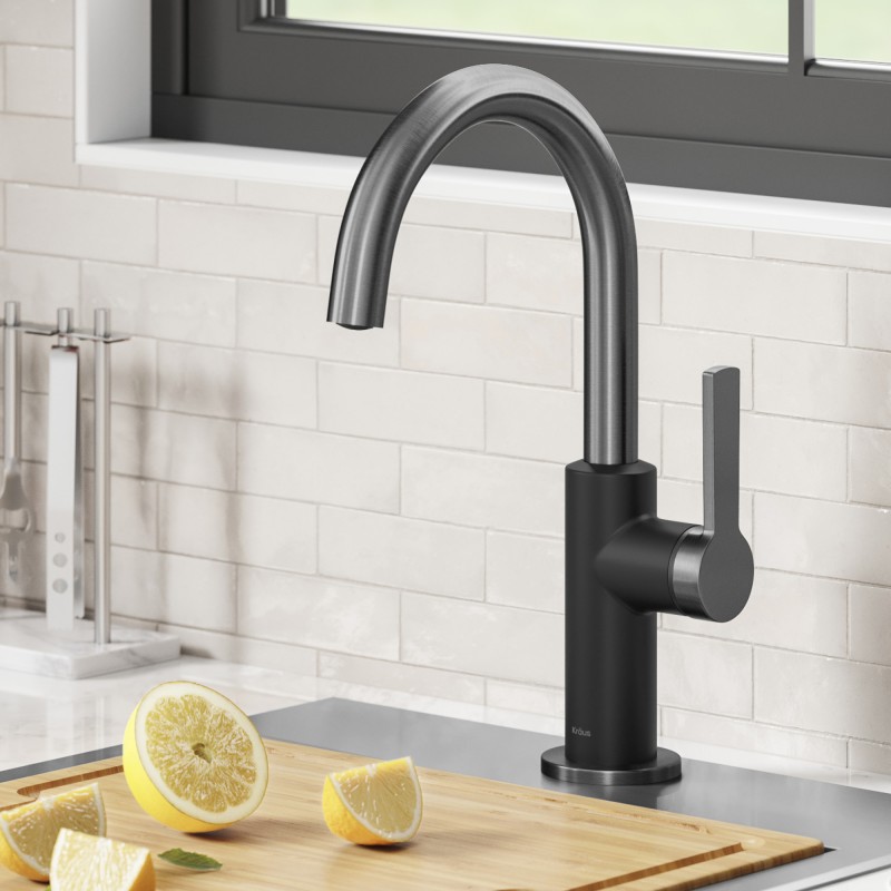 Oletto™ Single Handle Kitchen Bar Faucet in Matte Black / Spot Free Black Stainless Steel