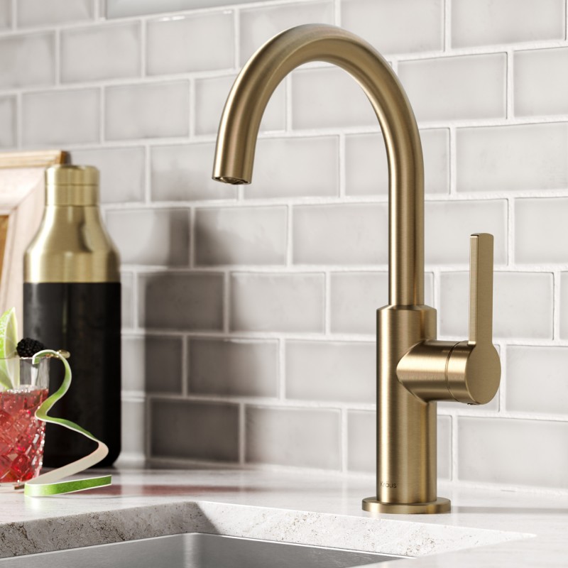 Oletto™ Single Handle Kitchen Bar Faucet in Spot Free Antique Champagne Bronze