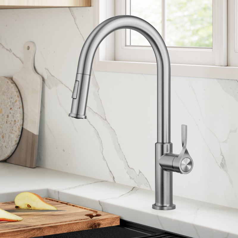 Torak™ 2-Function Single Handle Pull Down Kitchen Faucet in Spot-Free Stainless Steel