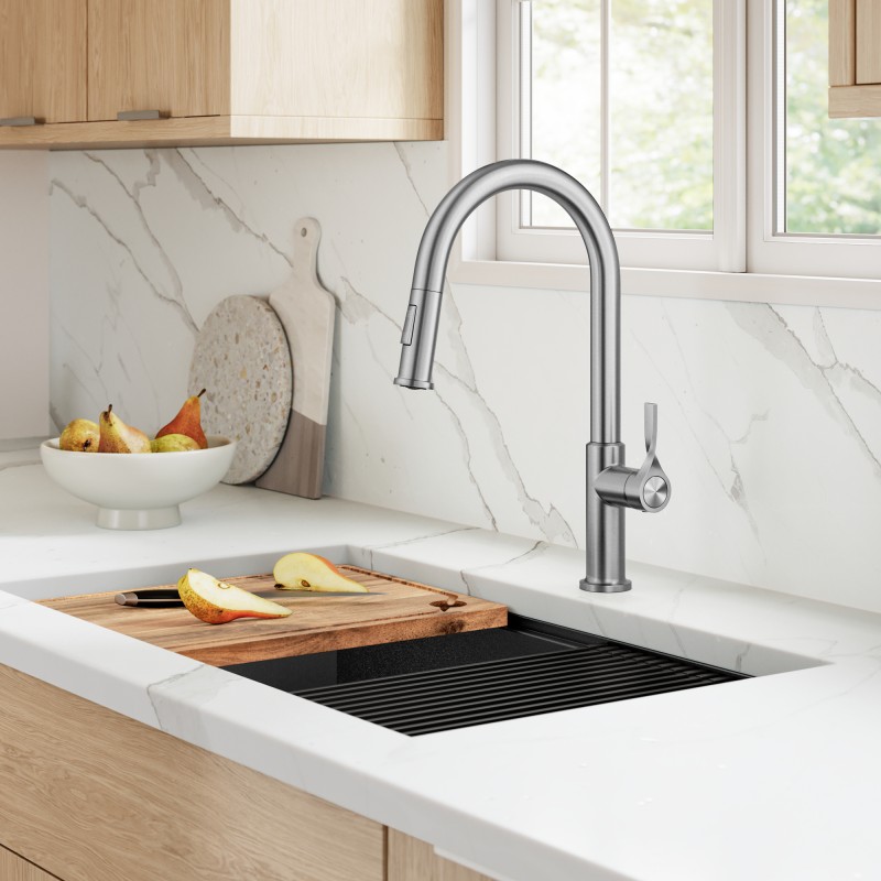 Torak™ 2-Function Single Handle Pull Down Kitchen Faucet in Spot-Free Stainless Steel