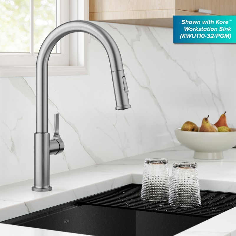 Torak™ 2-Function Single Handle Pull Down Kitchen Faucet in Spot-Free Stainless Steel