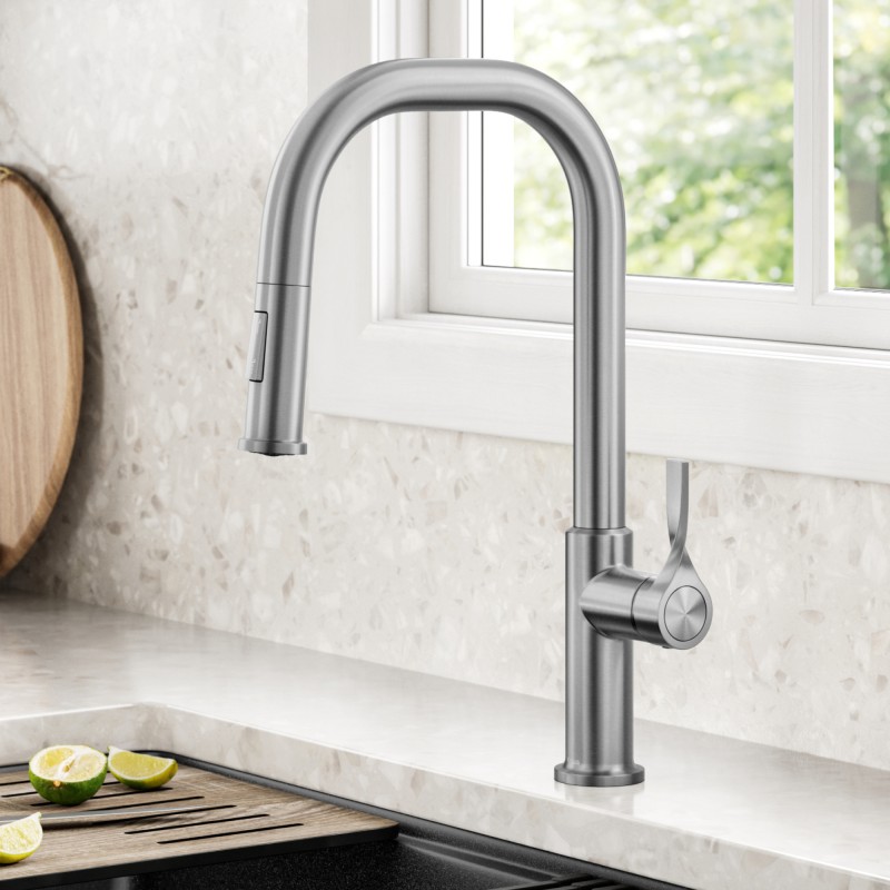 Torak™ 2-Function Single Handle Pull Down Kitchen Faucet in Spot-Free Stainless Steel