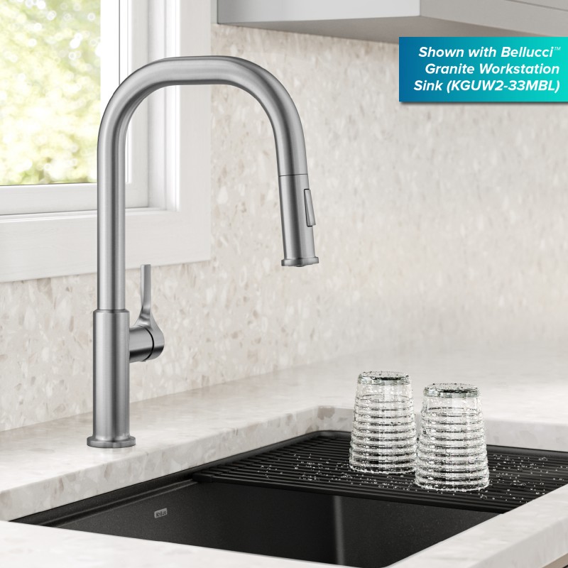 Torak™ 2-Function Single Handle Pull Down Kitchen Faucet in Spot-Free Stainless Steel