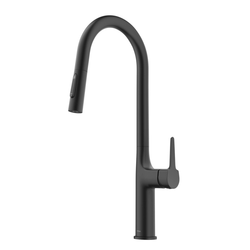 Oletto™ Tall Modern Pull-Down Single Handle Kitchen Faucet in Matte Black