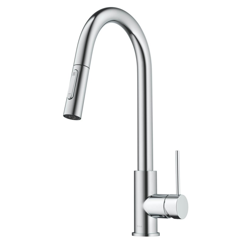 Oletto™ Contemporary Pull-Down Single Handle Kitchen Faucet in Chrome