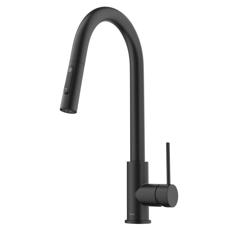 Oletto™ Contemporary Pull-Down Single Handle Kitchen Faucet in Matte Black