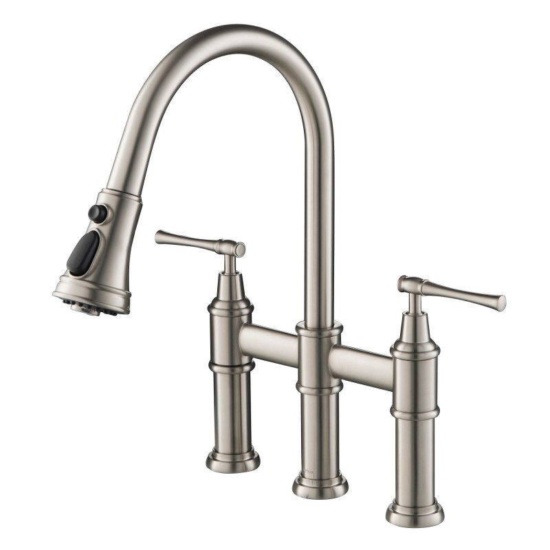 Allyn™ Transitional Bridge Kitchen Faucet with Pull-Down Sprayhead in Spot Free Stainless Steel