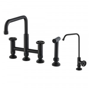 Urbix™ Industrial Bridge Kitchen Faucet and Wate...