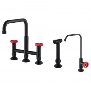 Urbix™ Industrial Bridge Kitchen Faucet and Wate...
