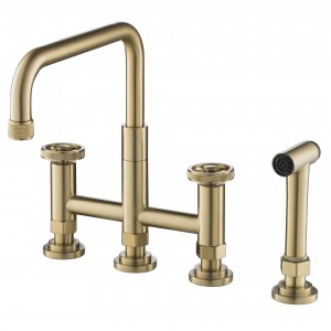 Urbix™ Industrial Bridge Kitchen Faucet with Sid...
