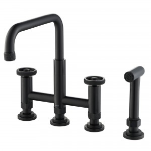 Urbix™ Industrial Bridge Kitchen Faucet with Sid...