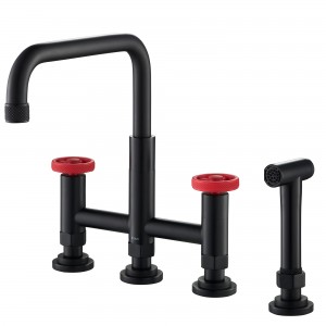 Urbix™ Industrial Bridge Kitchen Faucet with Sid...