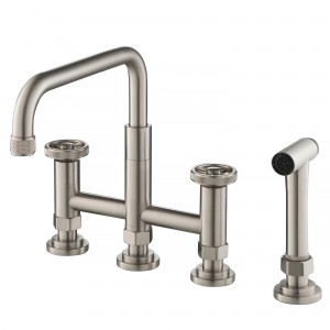 Urbix™ Industrial Bridge Kitchen Faucet with Sid...