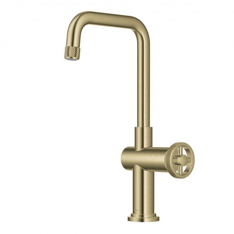 Urbix™ Industrial Single Handle Kitchen Bar Faucet in Brushed Gold