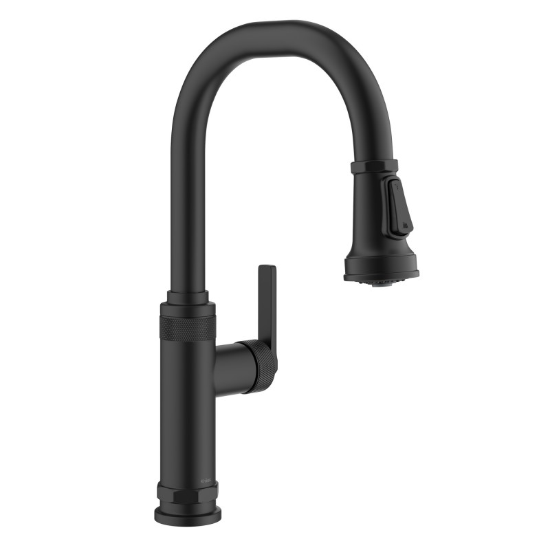 Allyn™ Industrial Pull-Down Single Handle Kitchen Faucet in Matte Black