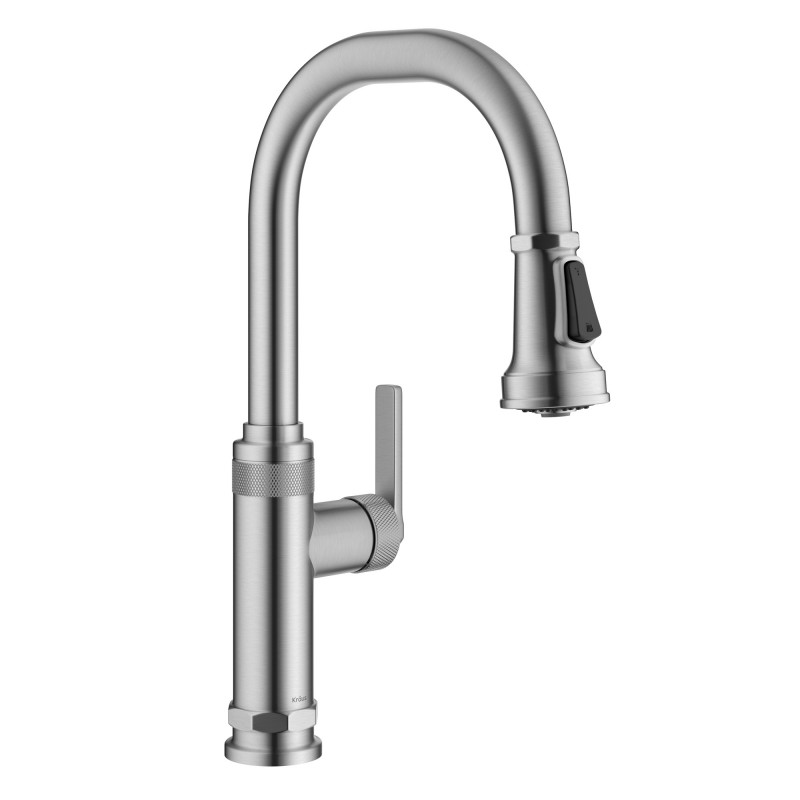 Allyn™ Industrial Pull-Down Single Handle Kitchen Faucet in Spot-Free Stainless Steel