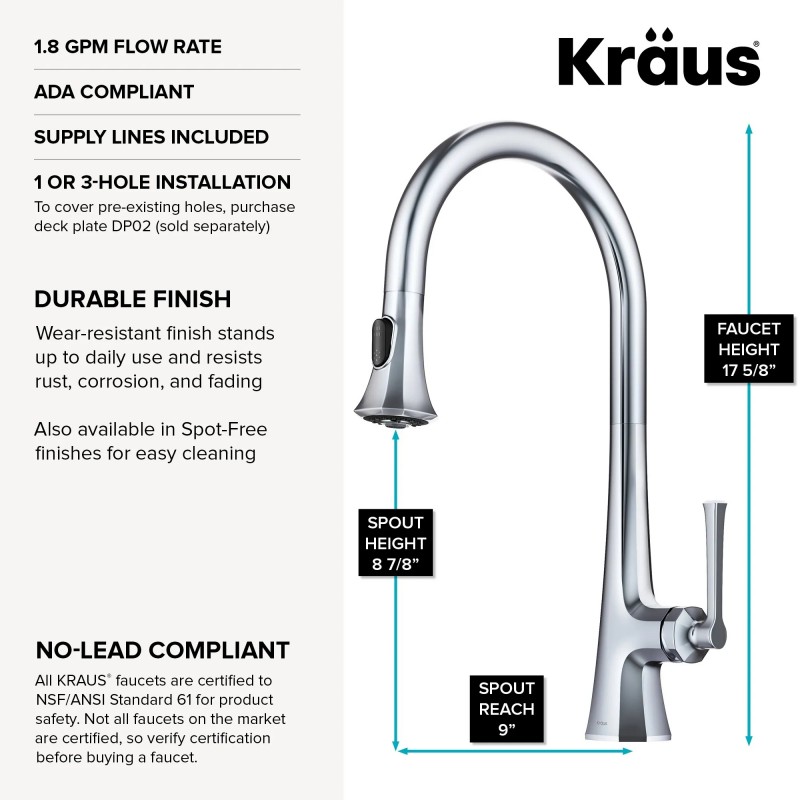 Savan™ 2-Function Single Handle Pull Down Kitchen Faucet in Chrome