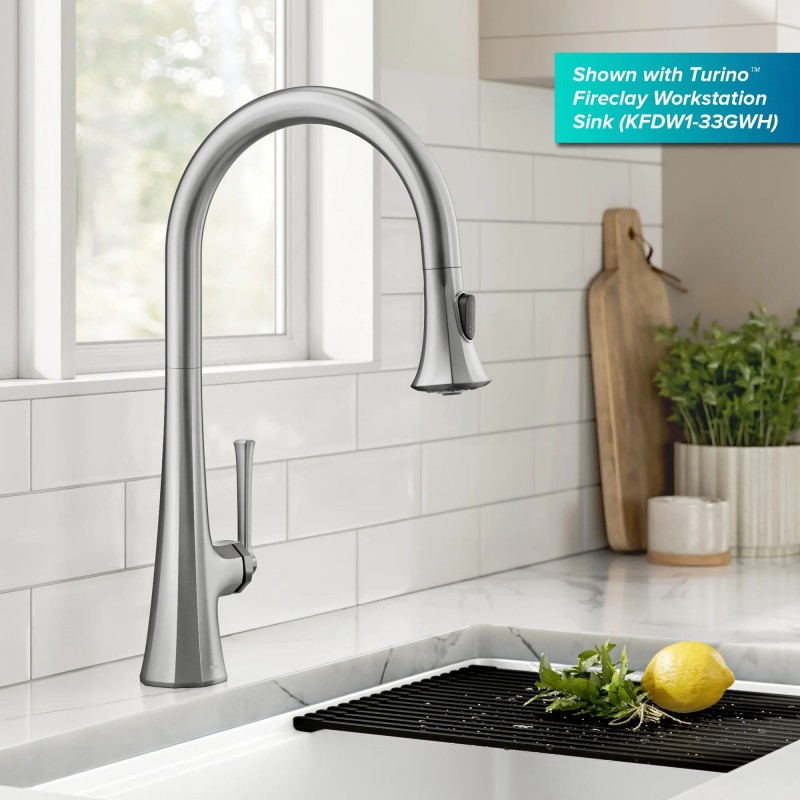 Savan™ 2-Function Single Handle Pull Down Kitchen Faucet in Spot-Free Stainless Steel