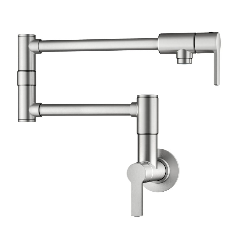 Oletto™ Wall Mount Pot Filler Kitchen Faucet with Retractable Arm in Spot-Free Stainless Steel