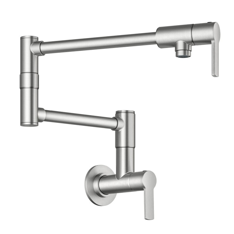 Oletto™ Wall Mount Pot Filler Kitchen Faucet with Retractable Arm in Spot-Free Stainless Steel