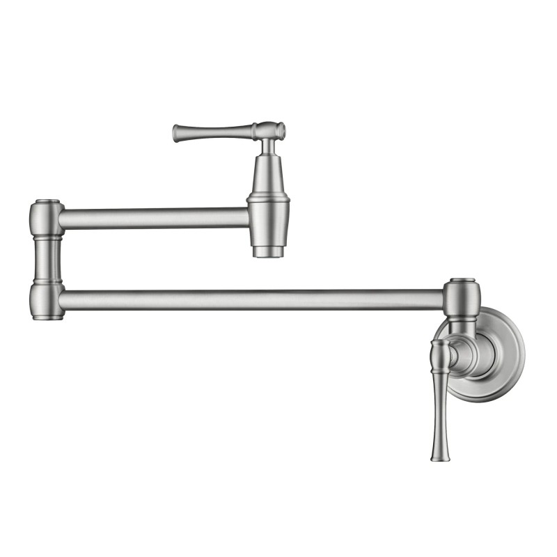 Allyn™ Wall Mount Pot Filler Kitchen Faucet with Retractable Arm in Spot-Free Stainless Steel