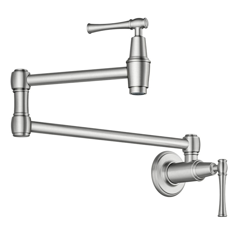 Allyn™ Wall Mount Pot Filler Kitchen Faucet with Retractable Arm in Spot-Free Stainless Steel