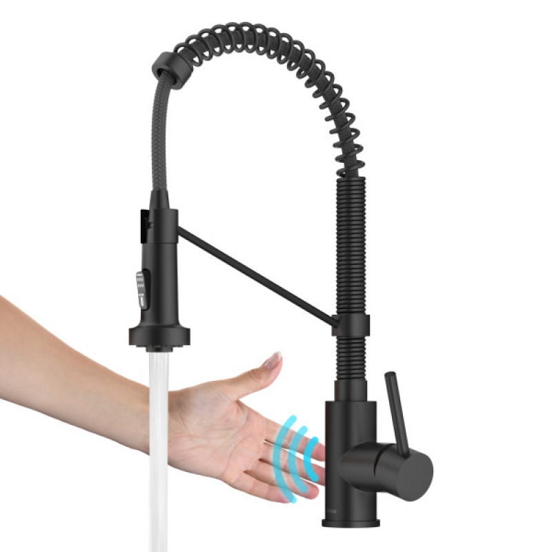 Bolden™ Touchless Sensor Commercial Pull-Down Single Handle 18-Inch Kitchen Faucet in Matte Black