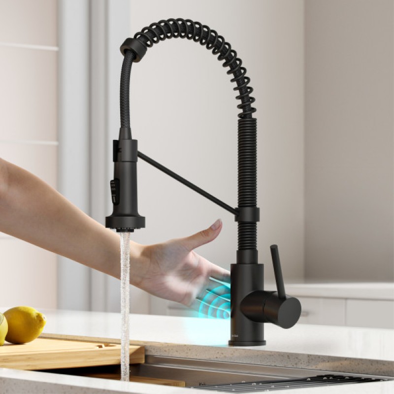 Bolden™ Touchless Sensor Commercial Pull-Down Single Handle 18-Inch Kitchen Faucet in Matte Black