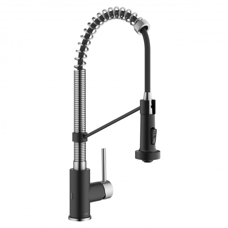Bolden™ Touchless Sensor Commercial Pull-Down Single Handle 18-Inch Kitchen Faucet in Spot-Free Stainless Steel/Matte Black